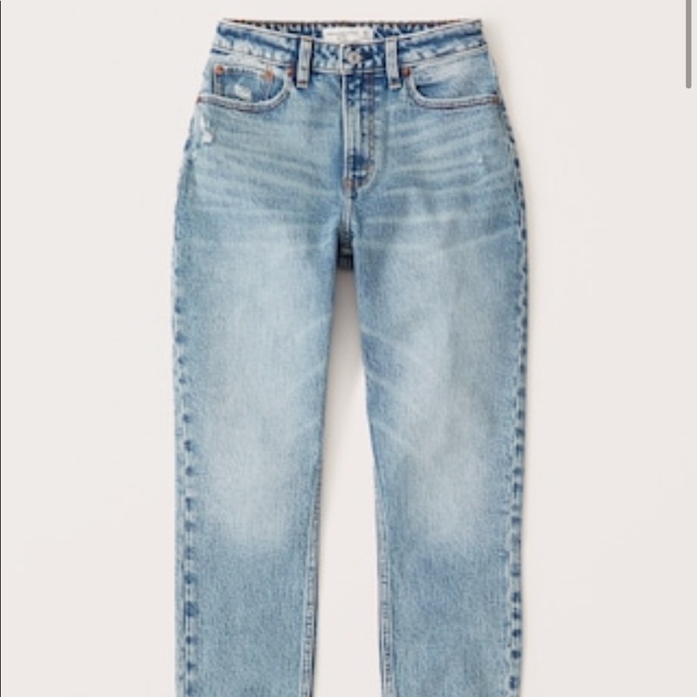 A&F Curve Love High Rise Acid Wash Mom Jean